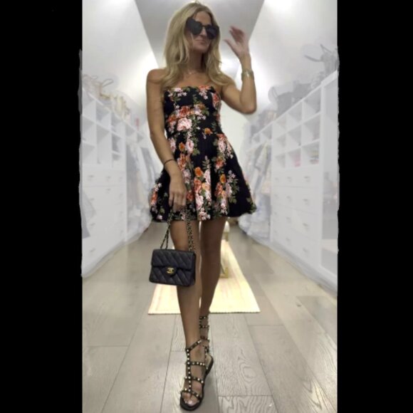 Brand New by Anthropologie Maeve Strapless Flounce Mini Dress - Picture 1 of 7